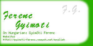 ferenc gyimoti business card